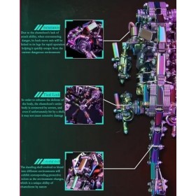 NEPTR Puzzle 3D en métal pour adulte, ensemble de modèle caméléon en métal, blocs de construction de puzzle, ensemble de modè