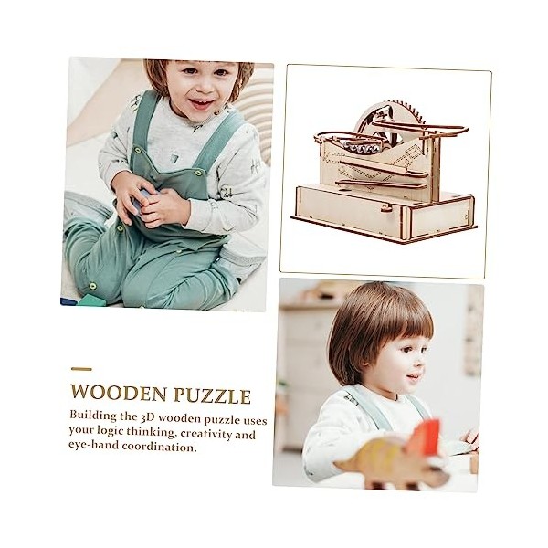 Totority 5 Ensembles Puzzle Boule en Trois Dimensions Puzzle en Bois à Assembler Casse-tête en Bois 3D Cerveau énigmes Casse-