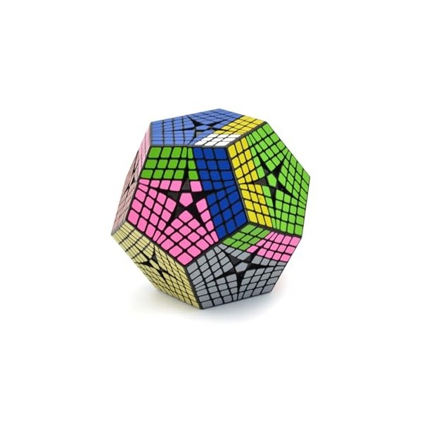 Dodécaèdre Speed Cube 3D Puzzle, Megaminx Speed Cube Noir Autocollant Cadeau Enfant,8×8