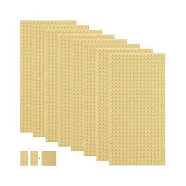 shineFinder Lot de 8 plaques de Construction compatibles avec la Plupart  des Marques, plaques de Base rectangulaires 25,6 x 1