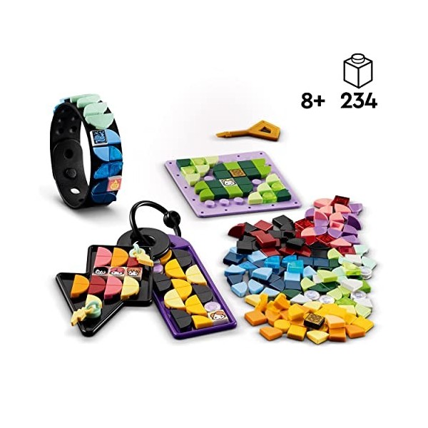 LEGO 41808 Dots Ensemble d’Accessoires Poudlard, Jouet Création de Bijoux sur Harry Potter avec Bracelet, 2 Étiquettes et Pla