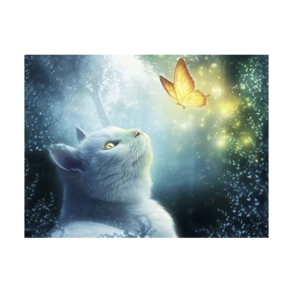 YJPZZG Puzzle Unique De 5000 PièCes Chat et Papillon Casse-TêTe De Paysages Casse-TêTe DéCoratifs Uniques Et Modernes pour Ad