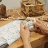 Gramophone classique en bois 3D à monter soi-même, kit de construction de maquette en bois, jouet cadeau pour adulte, jeu de 