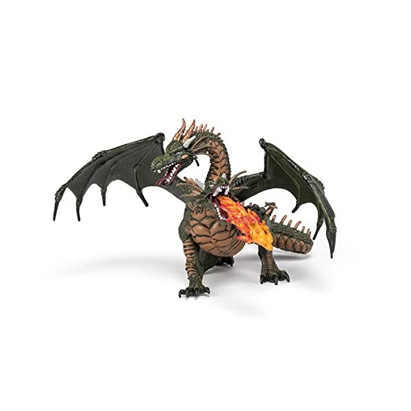 Papo -36019 -Dragon deux têtes -Le Médiéval - Fantastique - Figurine à collectionner -Figurine peinte à la main -Pour enfant 