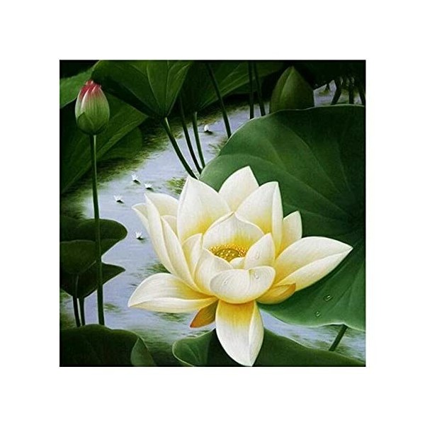 Puzzle Adulte 5000 Pièces Classique Kit Bricolage Jouet en Bois Cadeau Unique Décor À La Maison Lotus blanc-5000pièces