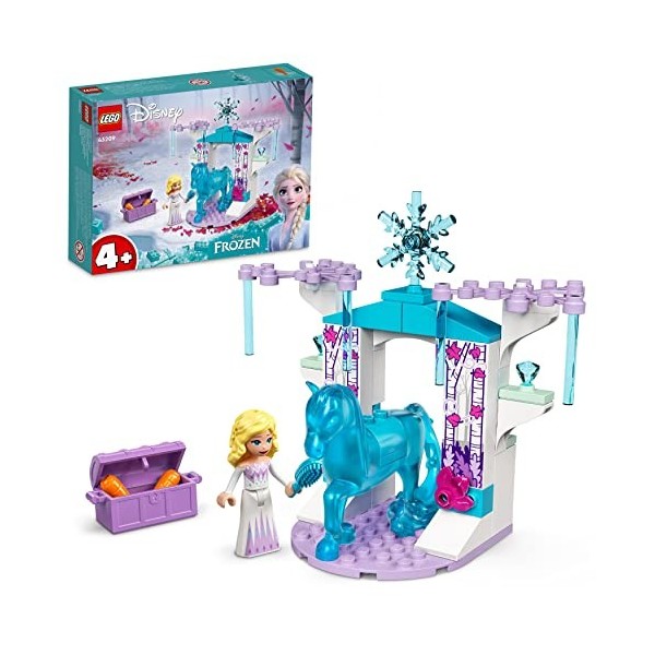 LEGO 43209 Disney Elsa Et L’Écurie De Glace De Nokk, Jouet de la Reine des Neiges à Construire, avec Mini-Poupées et Figurine