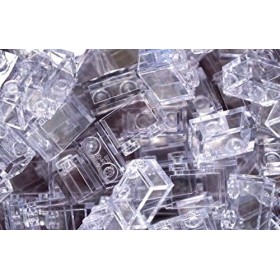 Lego Building Accessories 1 x 2 Clear Transparent Brick without Pin, Bulk - 50 Pieces per Package by LEGO