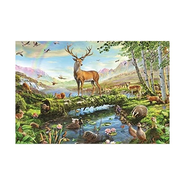 YJPZZG Puzzle Unique De 5000 PièCes Puzzle Cerf Noble Puzzles en Bois pour Adultes,Puzzle 3D Jeu DéCoration De Collection De 