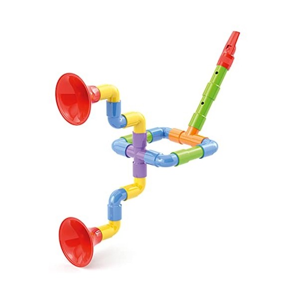 Quercetti - 4172 Super Saxoflute Wind & Brass Construction Set, Toy Musical Instrument for Kids