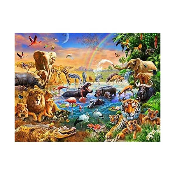 YJPZZG Puzzle Unique De 5000 PièCes Animal Puzzles en Bois pour Adultes,Puzzle 3D Jeu DéCoration De Collection De Jeux De Fam