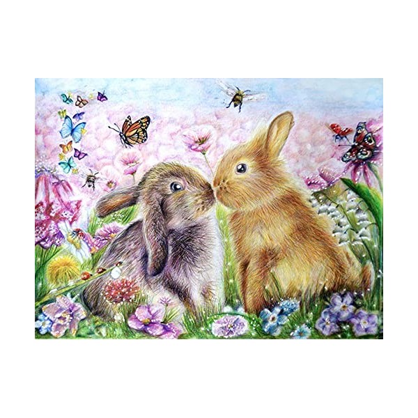 YJPZZG Puzzle Unique De 5000 PièCes Lapin Mignon Uniques Cadeaux Anti-Stress-Jeux éDucatifs Classiques pour Adultes Taille fi