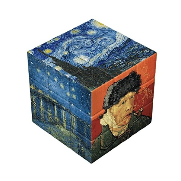 Cubes magiques photo célèbres, peintures dart carré magique, cube puzzle créatif Van Gogh 