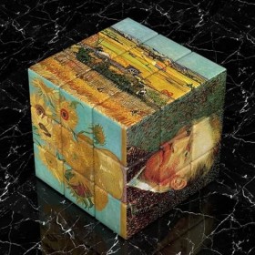 Cubes magiques photo célèbres, peintures dart carré magique, cube puzzle créatif Van Gogh 