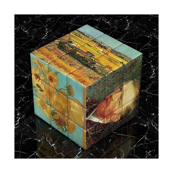 Cubes magiques photo célèbres, peintures dart carré magique, cube puzzle créatif Van Gogh 