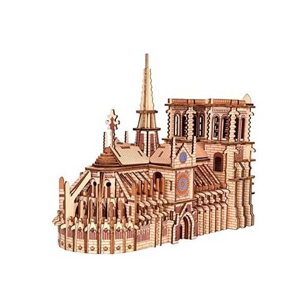 BZYZ Puzzle 3D en bois 3D - Kit de bricolage de construction cathédrale de Notre Dame - 239 pièces - Un défi pour les enfants