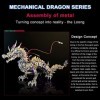 FATOX Puzzle 3D en métal - Modèle dragon mécanique - Kit de modélisation DIY en métal pour adultes et enfants - Jouet de cons
