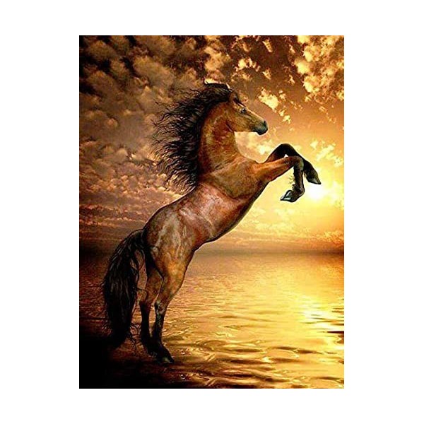 Puzzle Adulte 1000 Pièces Puzzle 3D Aquarelle Horse-5000Puzzles en Bois Forme Animale Bricolage Artisanat Cadeau Famille Puzz