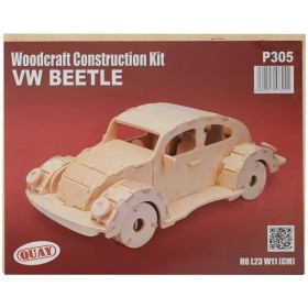 Quay- VW Beetle Woodcraft Construction Kit, P305, Marron