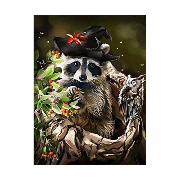 Puzzle Adulte 1000 Pièces Puzzle 3D Aquarelle raccoon-5000 Puzzles de Ballon à Air Chaud Convient aux Adolescents Adultes Puz