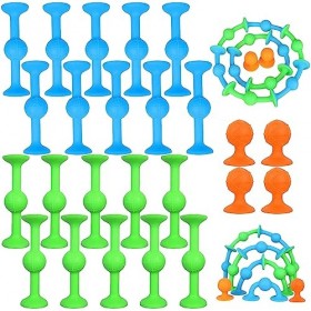 24 pièces Sucker Darts Toys, Sucker Toy, blocs de construction en silicone Ventouse Construction amusante, Pop Sucker Toy jeu