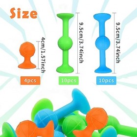 24 pièces Sucker Darts Toys, Sucker Toy, blocs de construction en silicone Ventouse Construction amusante, Pop Sucker Toy jeu