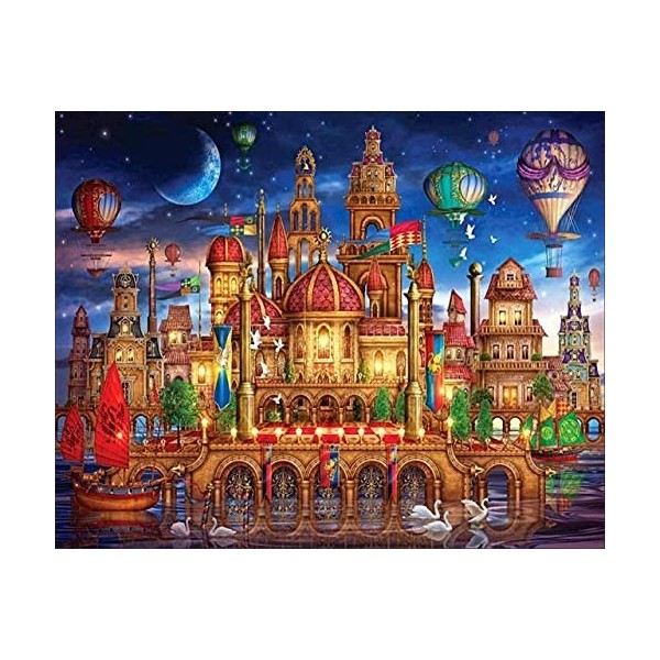 Puzzle en Bois Coloré Castle-5000 Puzzle Difficile et DéfiPuzzle 3D Décor À La Maison pour Le Moderne Art Mural