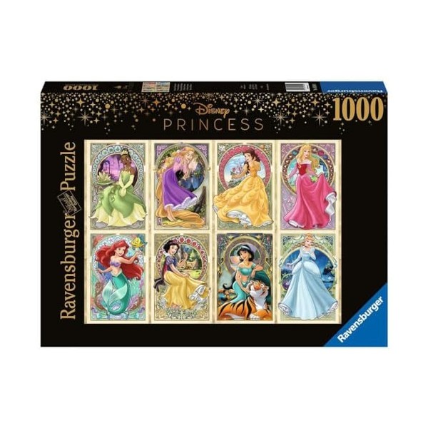 Ravensburger - Puzzle Adulte - Puzzle 1000 p -Disney Princesses Art Nouveau - 16504