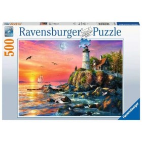 Ravensburger - Puzzle Adulte - Puzzle 500 p - Phare au coucher du soleil - 16581