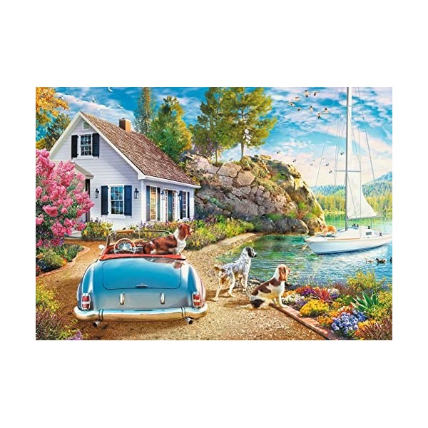 Trefl 2000 pièces Chiens, Été, Voilier, DIY Moderne, Divertissement Créatif, Amusant, Puzzles Classiques avec Animaux, pour A