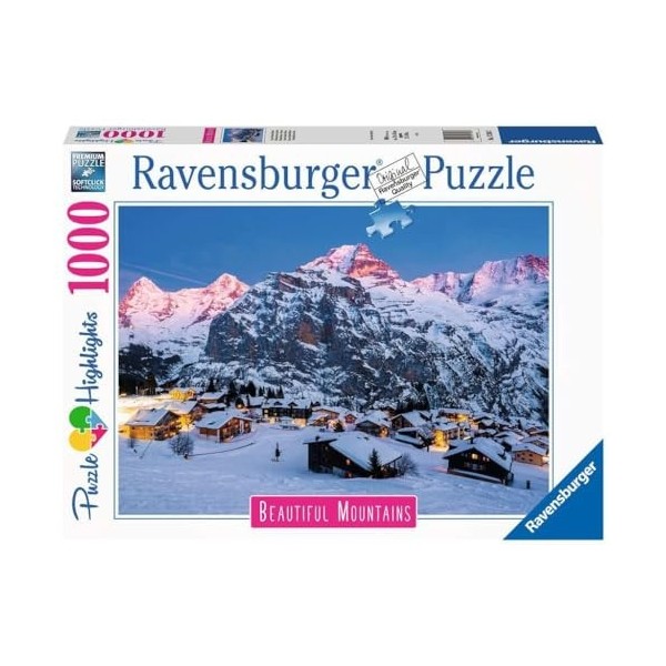 Ravensburger Puzzle Adulte 1000 p - L‘Oberland bernois, Mürren Puzzle Highlights - Adultes, enfants dès 14 ans - Puzzle de 