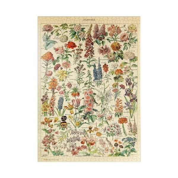 Fleurs - des Fleurs pour Tous, Affiche dart Vintage, Adolphe Millot - Premium 1000 Pièces Puzzle - Collection spéciale MyPuz