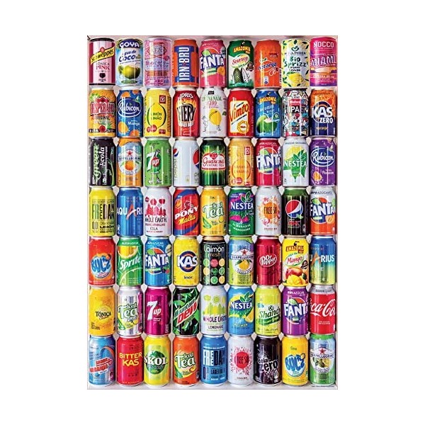 Educa - Puzzle de 500 pièces pour Enfants et Adultes, Canettes de Soda Comprend Fix Puzzle Tail pour laccrocher Une Fois la