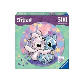 Ravensburger - Puzzle rond 500 pièces - Stitch - Adultes et enfants dès 10 ans - Puzzle de qualité supérieure - Encastrement 