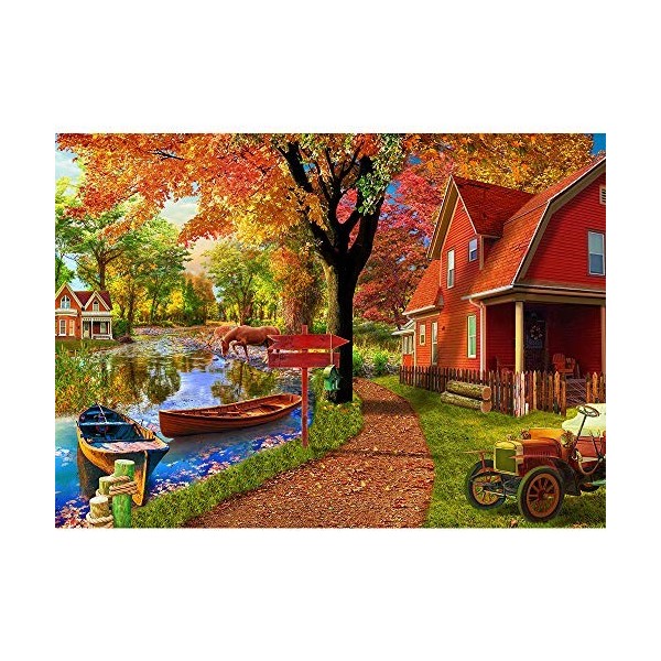 Puzzle de 1000 pièces, puzzle pour adultes, puzzle impossible, puzzle coloré, jeu de ponts coloré, cabane dautomne, puzzle p