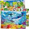 Grand Puzzle 100 Pieces Enfant 4 5 6 Ans - Lot de 3 Jigsaw Puzzle de Sol par Quokka - Océan Insectes Animaux de la Forêt Jeux