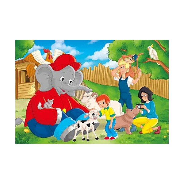 Schmidt Spiele- Benjamin Bluemchen 56400 Blümchen, in The Zoo, 3x24 Pieces Childrens Puzzle