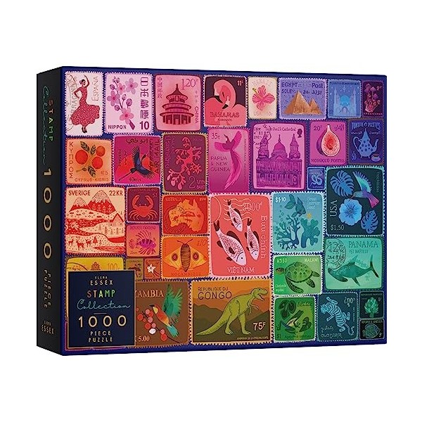 Elena Essex Puzzles 1000 Pieces pour Adultes - Collection de Timbres | Puzzle | Puzzles pour Adultes 1000 | Puzzle dégradé Ar