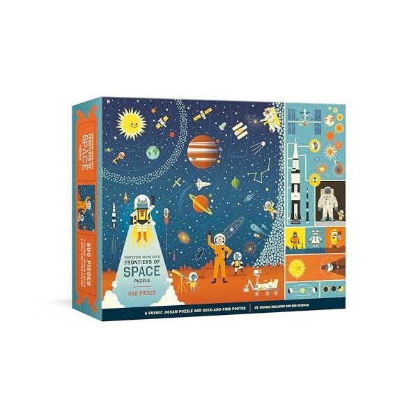 Professor Astro Cats Frontiers of Space 500-Piece Puzzle: Cosmic Jigsaw Puzzle and Seek-and-Find Poster