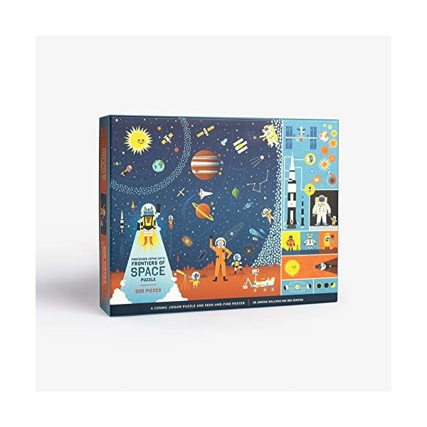 Professor Astro Cats Frontiers of Space 500-Piece Puzzle: Cosmic Jigsaw Puzzle and Seek-and-Find Poster