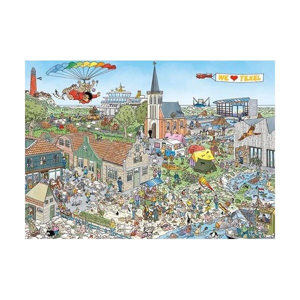 JUMBO Mature pour lîle-1000 pièces Spiele-Jan Van Haasteren-Reif für Die Insel-1000 Teile Jeu de Puzzle, 20036, Multicolore