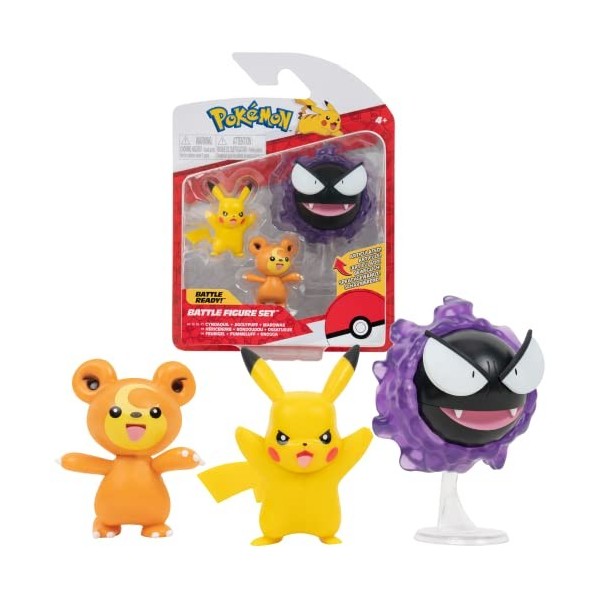 Pokèmon PKW2679 3 Pack-Features 2 Treecko, Mimikyu and 3-Inch Absol Battle Figures-Authentic Details PKW2679 Lot de 3 Figurin