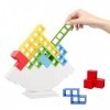 CJBIN 16pcs Tetra Tower, Blocs de Construction Tetris, Tetris Tower Balance, Jouets préscolaires de décompression, Tetra Towe