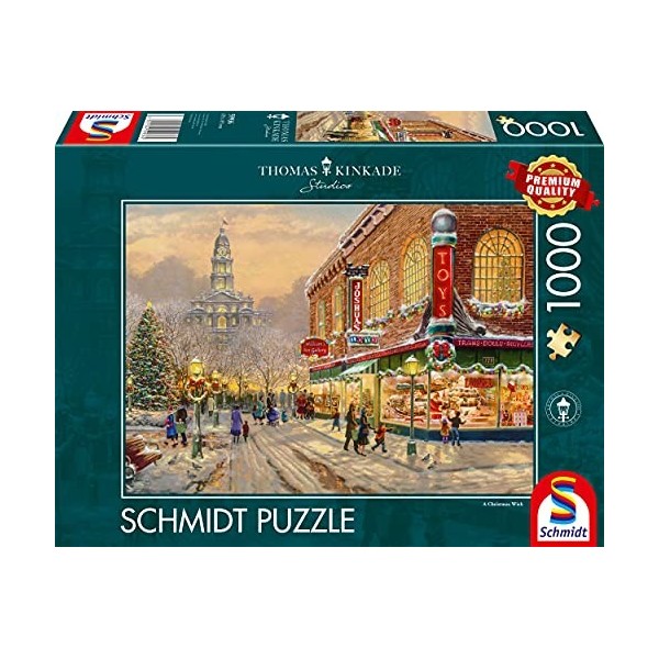 Schmidt Spiele- Thomas Kinkade, Un Souhait de Noël, Puzzle de 1 000 pièces, 59936, Coloré