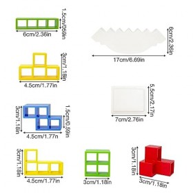 CJBIN 16pcs Tetra Tower, Blocs de Construction Tetris, Tetris Tower Balance, Jouets préscolaires de décompression, Tetra Towe