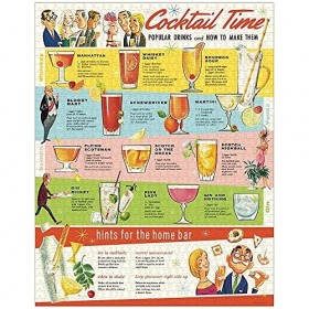 Cavallini 1000 Piece Puzzle, Vintage Cocktails PZL/Bar 