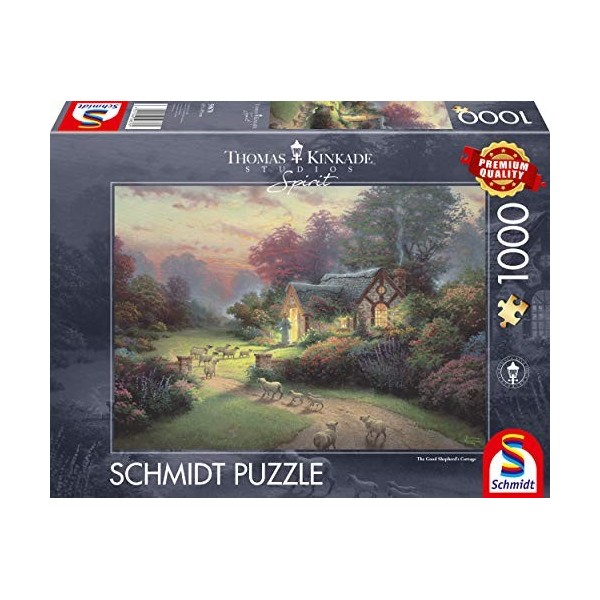 Schmidt Spiele- Thomas Kinkade, Spirit, Cottage du Bon Pasteur, Puzzle de 1000 pièces, 59678, Multicolore