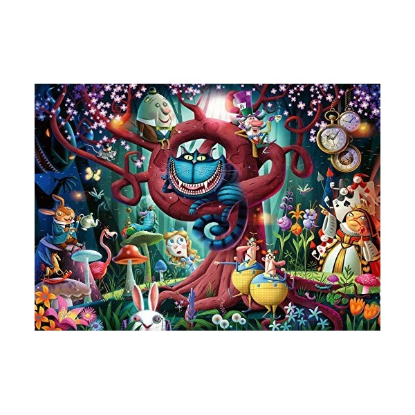 Ravensburger- Alice in Wonderland Puzzle 1000 pièces Almost Everyone is Mad Pays des Merveilles, 16456, Coloris Assortis