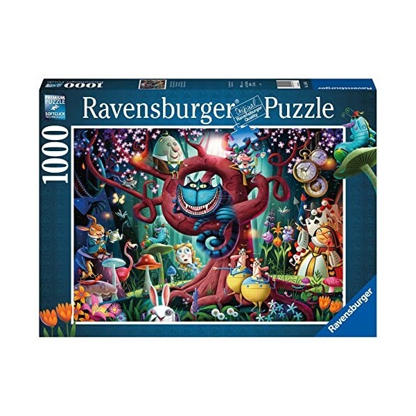 Ravensburger- Alice in Wonderland Puzzle 1000 pièces Almost Everyone is Mad Pays des Merveilles, 16456, Coloris Assortis