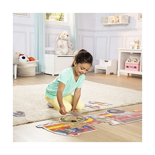 Melissa & Doug Puzzle De Sol Camion De Pompier Géant | Puzzle | Premier âge | 3+ | Cadeau pour garçon ou fille