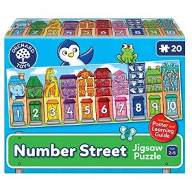 Orchard Toys Number Street Jigsaw Puzzle, 20-Piece 1-20 Educational Puzzle, Perfect for Kids Age 2-5, Educational Toy